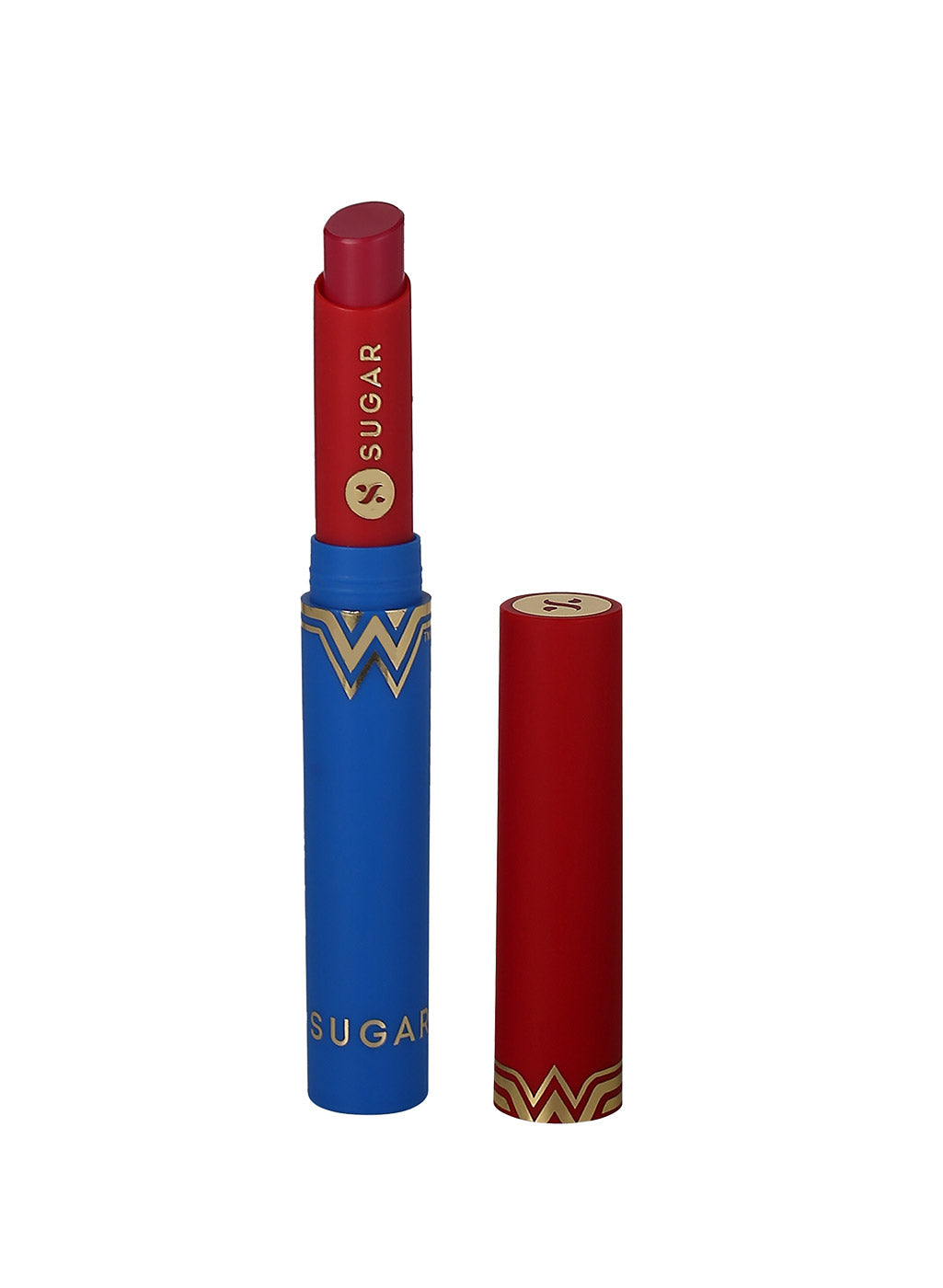 SUGAR Cosmetics Wonder Woman Creamy Matte Lipstick - 02 Amazonian (Deep Rose Pink)