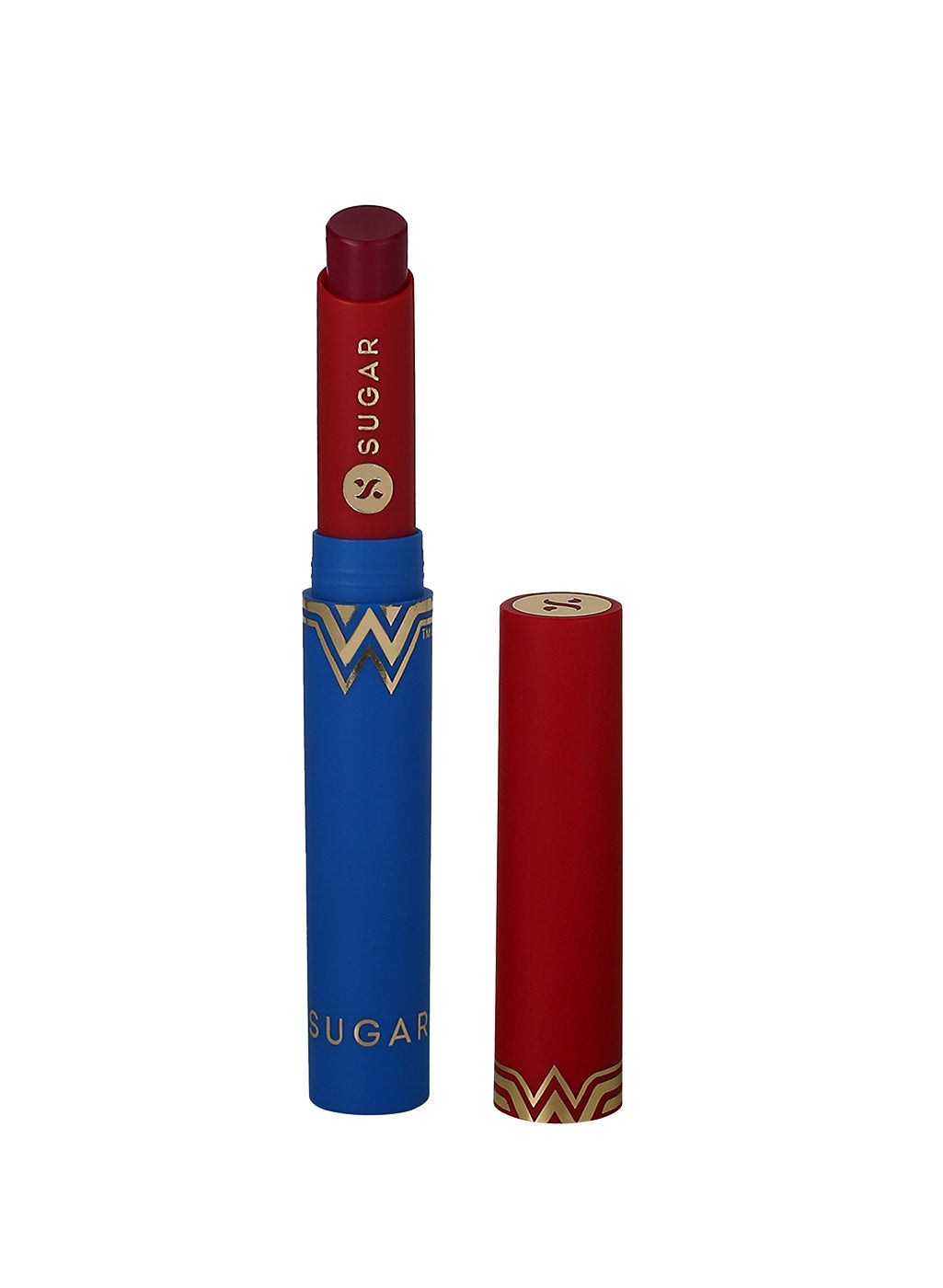 SUGAR Cosmetics Wonder Woman Creamy Matte Lipstick - 03 Crime Fighter (Berry Pink)