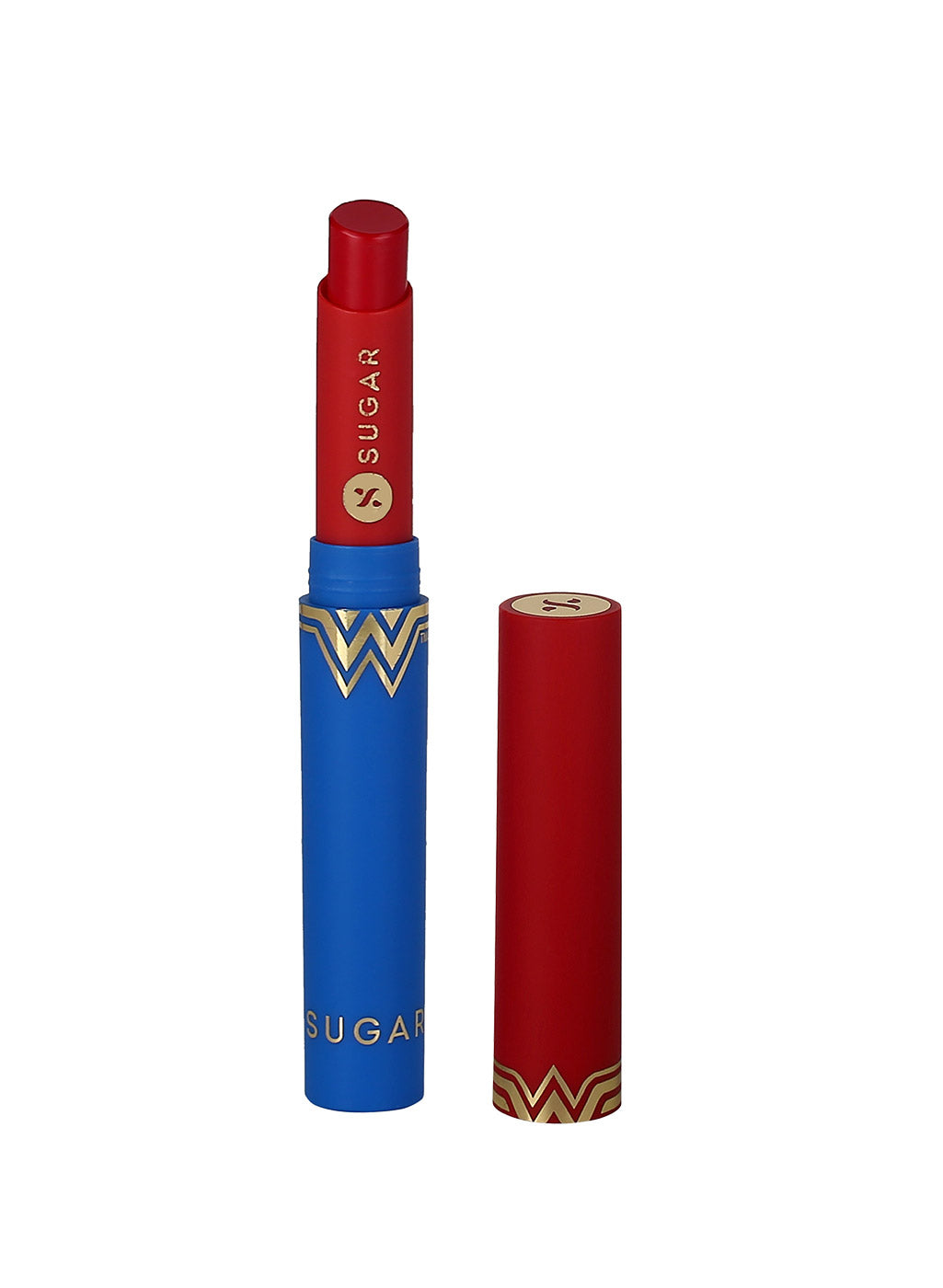 SUGAR Cosmetics Wonder Woman Creamy Matte Lipstick - 08 World Ruler (Chilli Red)