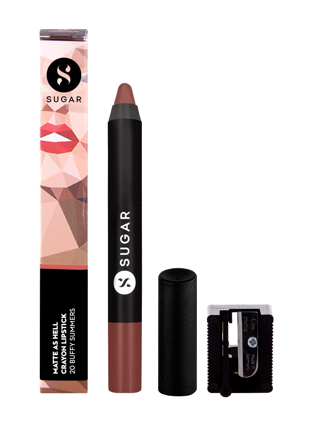 SUGAR Matte As Hell Crayon Lipstick - 20 Buffy Summers (Mid-tone Warm Nude)