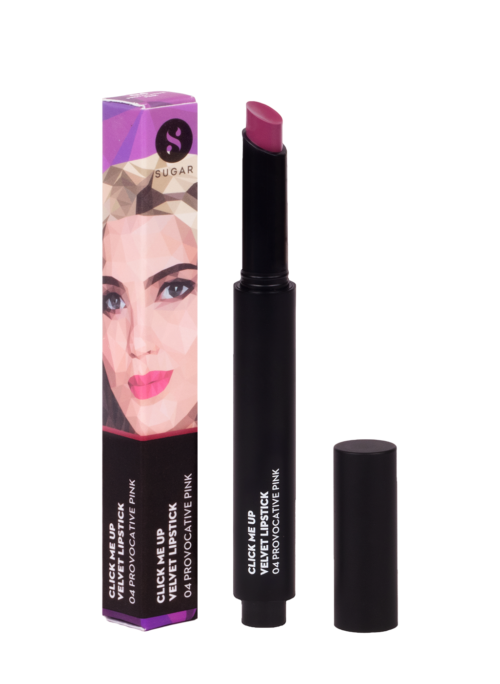 SUGAR Click Me Up Velvet Lipstick - 04 Provocative Pink (Plum Rose)