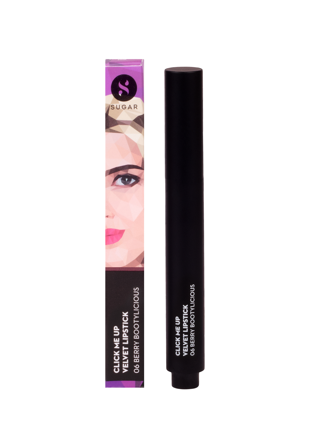 SUGAR Click Me Up Velvet Lipstick - 06 Berry Bootylicious (Deep Berry Mauve)