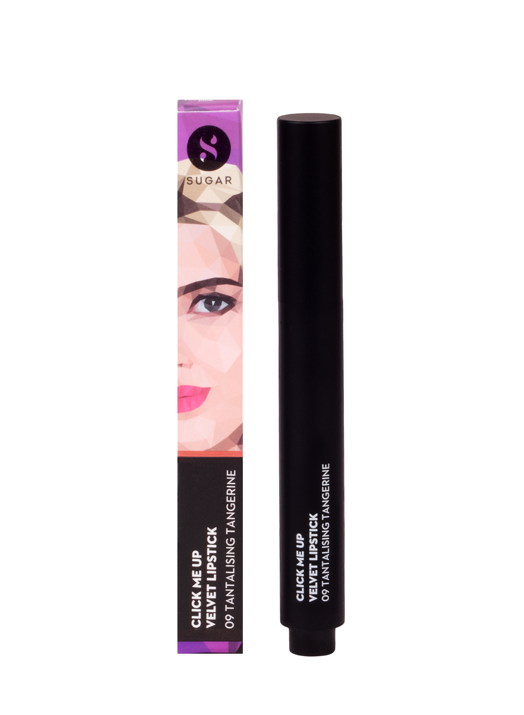SUGAR Click Me Up Velvet Lipstick - 09 Tantalising Tangerine (Bright Orange with Hints of Red)