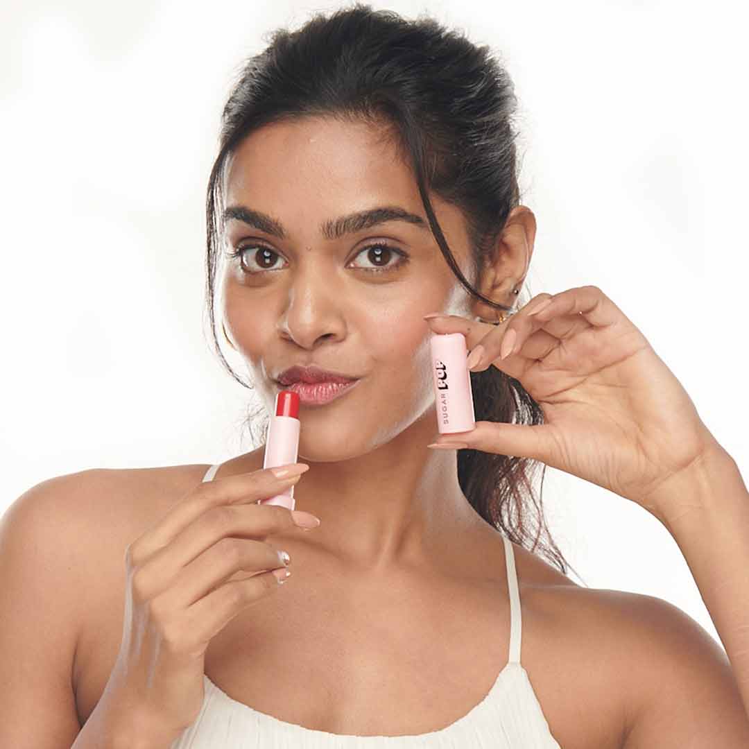SUGAR POP Matte Lipcolour - 04 Raspberry + Nourishing Lip Balm - 02 Cherry Lip Kit