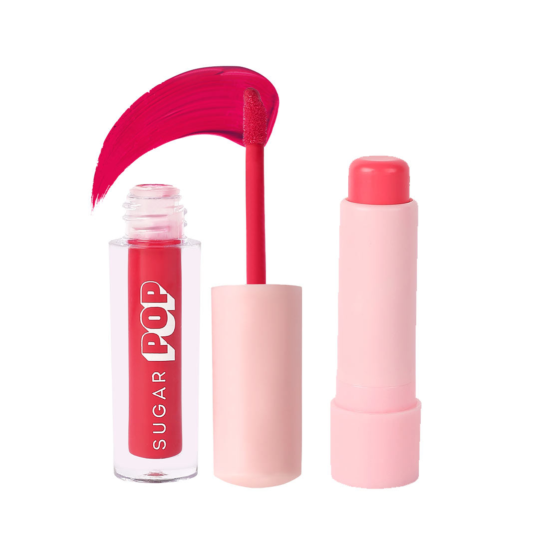SUGAR POP Matte Lipcolour - 03 Peony + Nourishing Lip Balm - 03 Vanilla Lip Kit
