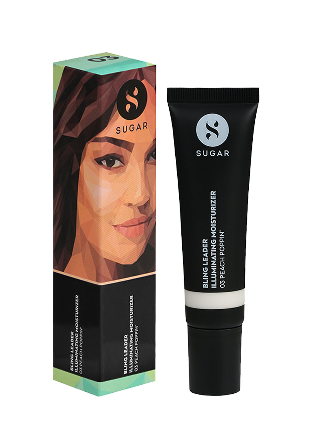SUGAR Bling Leader Illuminating Moisturizer - 03 Peach Poppin' - Warm peach with a pearl finish