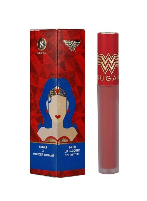 Wonder Woman 24 HR Lip Lacquer - 02 Firezoid (Orangish Red)